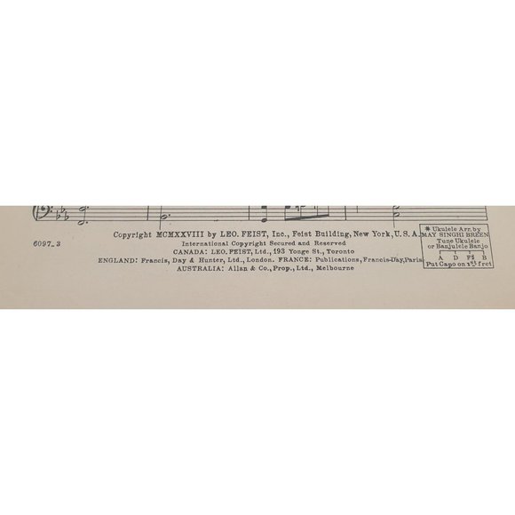 Vintage Sheet Music 1928 Chiquita Waltz Piano Voice Ukulele - Picture 3 of 4